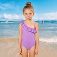thumbnail image 5 of kpoplk Girls One Piece Swimsuit Quick Dry Beach Swimwear Bathing Suit 2-12 Years(Purple,11-12 Y), 5 of 5