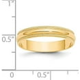 thumbnail image 4 of Solid 14k Yellow Gold 4.2mm Lightweight Milgrain Half Round Wedding Band Size 9.5 - Ring Size 9.5, 4 of 7