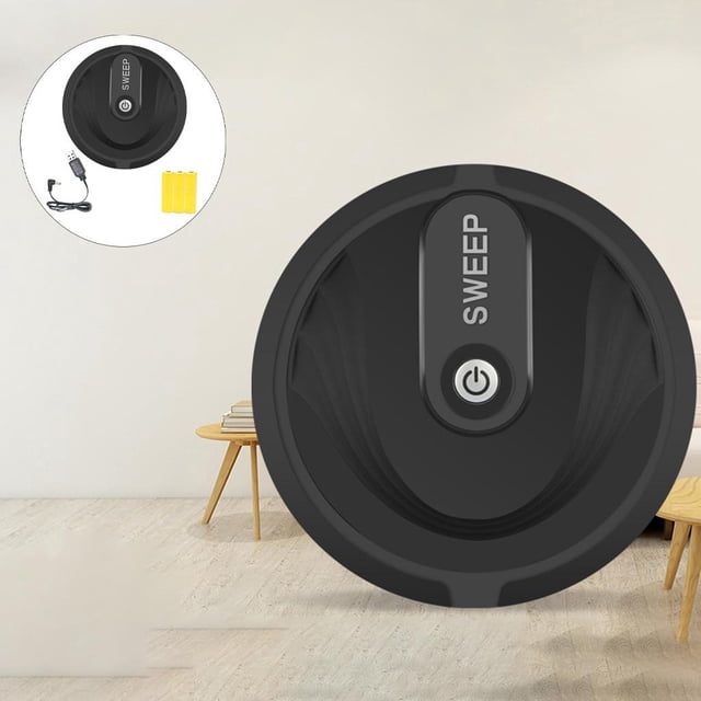 Robot de barrido automático de suelos, succión fuerte, trabajo silencioso, inteligencia, barredora, inteligente para electrodomésticos de limpieza, Negro recargable BLESIY Aspiradora robótica
