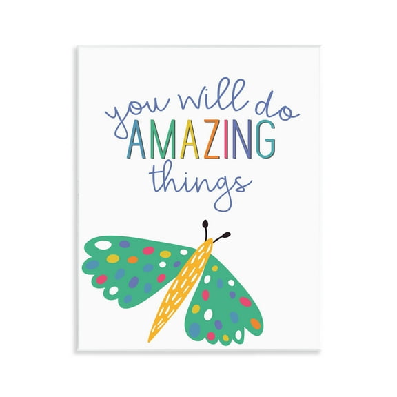 Stupell Industries Amazing Things with Dragonfly Quotes and Sayings Painting Unframed Art Print Wall Art, 11 x 14