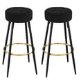 thumbnail image 6 of Furniliving 30" Height Faux Sherpa Backless Bar Stools Modern Barstools Set of 2 Island Chairs, Black, 6 of 10