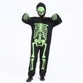 thumbnail image 5 of Ulitacool Teen Boys Onesies Long Sleeve Kids Skeleton Glow In The Dark Skeletons Halloween Skeleton Solid Color Bodysuit Classic Boy Clothing 9-10 Years Black, 5 of 9
