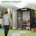 thumbnail image 3 of 5x3FT Outdoor Metal Storage Shed with Lockable Doors and Frame Floor for Garden, Backyard, Swimming Pool, Patio Utility and Tool Storage, 3 of 6