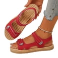 thumbnail image 2 of Vamuko Women's Orthopedic Sandals With Cushion Foam Arch Support Wide Width Walking Sandal 2026 Summer Open Toe Orthopedic Sandals Dressy With Hook Loop Red, 2 of 7