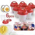 thumbnail image 1 of Egg Cooker - Hard Boiled Eggs without the Shell,Silicone Boiled Steamer Eggies, 6PCS/Set Egg Poachers Cooker Silicone, 1 of 5