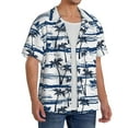 thumbnail image 4 of Xecao offers the Palm Tree for Men's Casual Short-sleeved Shirt, a button-up collared shirt with a pocket, perfect for beach vacations and yacht travel in the Large size., 4 of 7