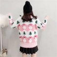 thumbnail image 4 of Nuevo suéter navideño para mujer, suéter grueso y cálido de invierno, suéter elegante con cuello redondo, suéteres casuales, top de manga larga con retazos, 4 of 5