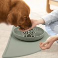 thumbnail image 2 of Silicone Slow Feeder Dog Bowl Suction Cups Waterproof Pet Feeding Mats with High Lips with Dog Bowl Set #2(double rainbow grey), 2 of 4