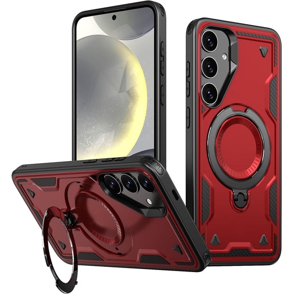 REQO Case for Samsung S26 Rotatable Ring with Stand Compatible with MagSafe Military Grade Drop Protection Phone Cover for Samsung Galaxy S26