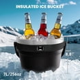 thumbnail image 6 of 7L Vacuum Insulated Ice Bucket with Lid and Scoop& Tongs，Large capacity Stainless Steel Beverage Bucket for Cocktail, Champagne, Wine, Beer，Large Parties（Carbon Black Suit）, 6 of 18