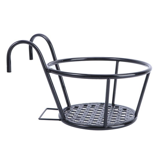 MERRYHAPY Black Metal Hanging Flowerpot Support Stand Plant Pot Holder for Indoor Outdoor Garden