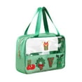 thumbnail image 5 of Juego de neceseres navideños transparentes - Organizador de artículos de tocador de viaje con bordado festivo de Papá Noel y árbol Un neceser de maquillaje, 5 of 5