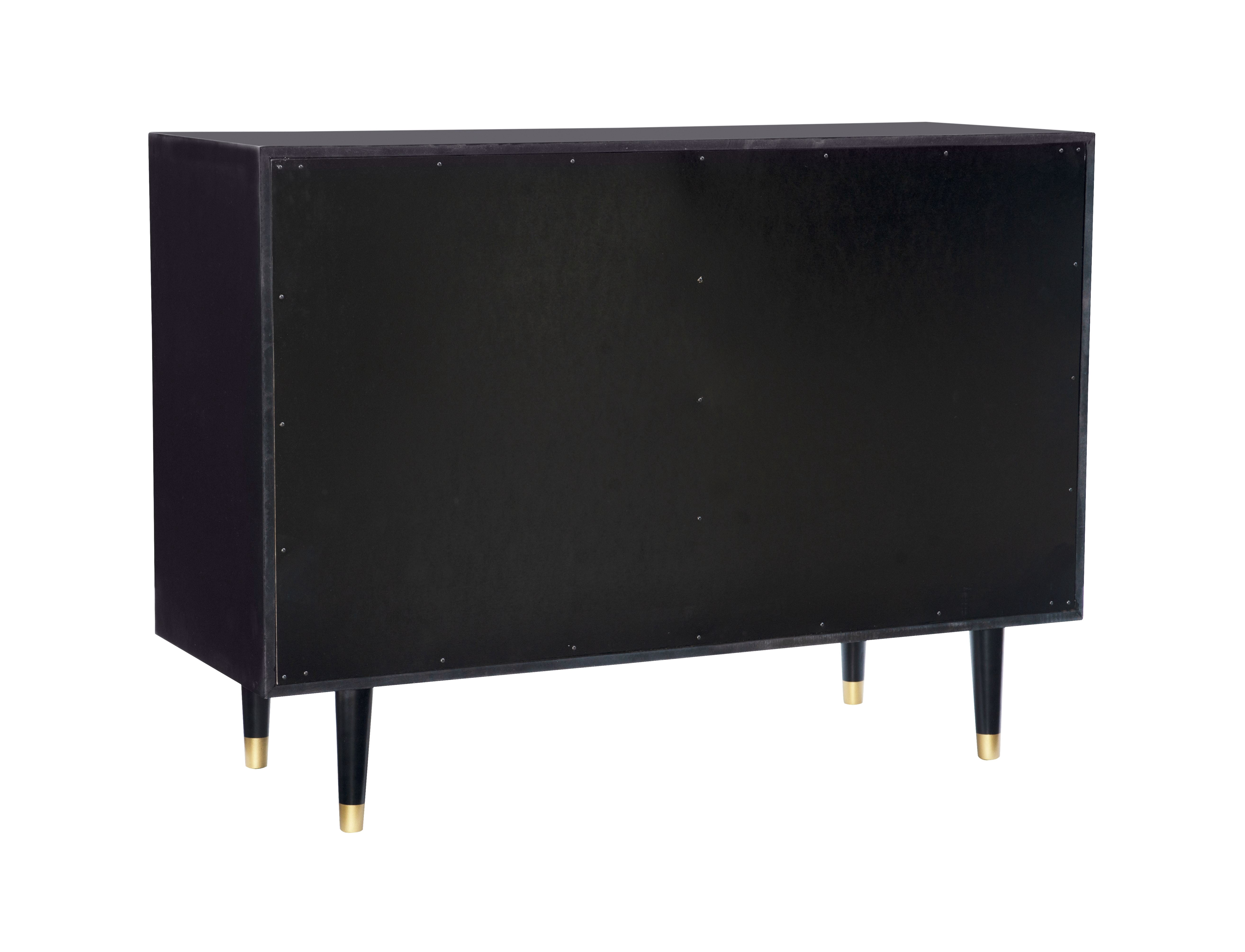 Linon Ginzel Mid-Century Modern 6-Drawer Dresser, Black