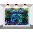 thumbnail image 5 of Game On Backdrop Video Game for Boys Level Up Birthday Party Decoration Game Night Arcade Neon Glow Gamer Banner Photography Background, 5 of 10