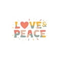 thumbnail image 2 of T-shirt Graphique Coloré "LOVE & PEACE" pour Femmes - Col Rond Manches Courtes, Mélange Polyester-Spandex Confortable, Lavable en Machine, Fête des Pères, Fête des Mères, Nouvel An, Festival de Printemps, 2 of 7