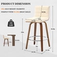 thumbnail image 2 of Foreate 26" Swivel Counter Height Bar Stool, PU Leather, 440LBS Capacity, Mid-Century Modern Design for Kitchen & Bar, 2 of 8