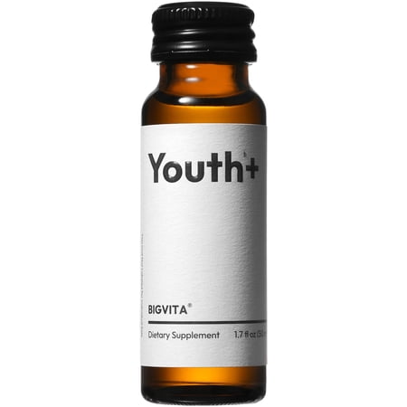 BIGVITA Youth+ | Ready-to-Drink Supplement with Yüth, NAD+ & L-Ergothioneine | Supports Anti-Aging, Energy, Skin, Hair & Cognitive Health