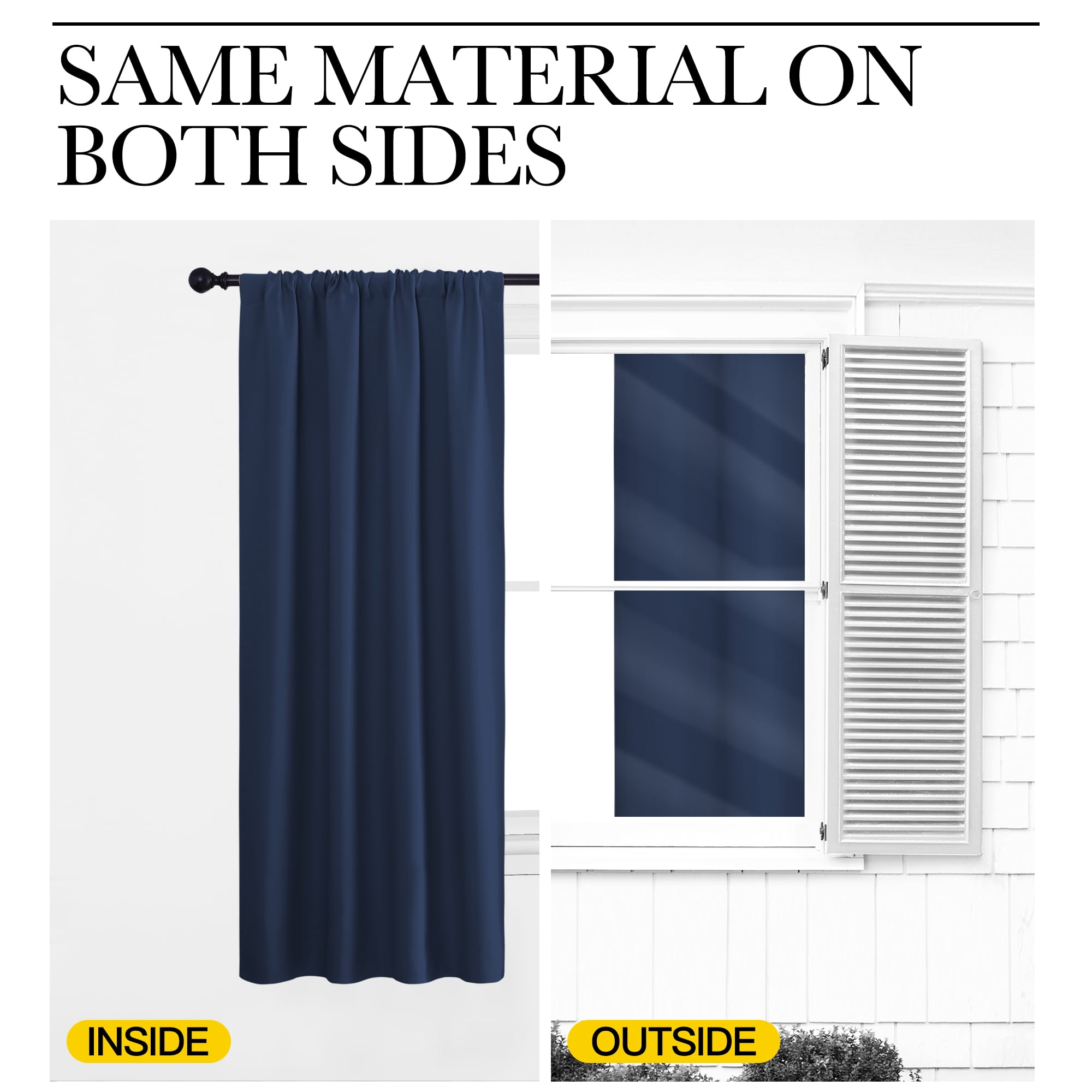 NICETOWN Navy Blackout Curtains Rod Pocket Curtains Panels Thermal Insulated Curtains for Bedroom 52(图5) NICETOWN Navy Blackout Curtains Rod Pocket Curtains Panels Thermal Insulated Curtains for Bedroom 52(图5)