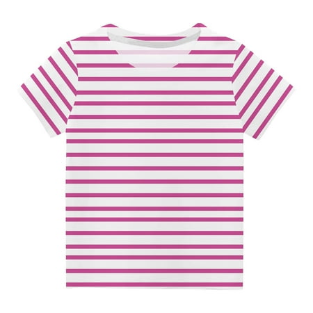 

LNWUY Kids Tops Fashion Round Neck Short Sleeve Summer T-Shirts Boys Girls Painting Print Pullover Top Loose Casual Blouses Pink 3-4 Years