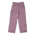 thumbnail image 5 of Arlun Women's Casual Pants Elastic High Waisted Straight Wide Leg Pants for Daily Wear Yoga Sports Comfortable Stretchy Soft Thin Breathable Trousers Purple XL, 5 of 5