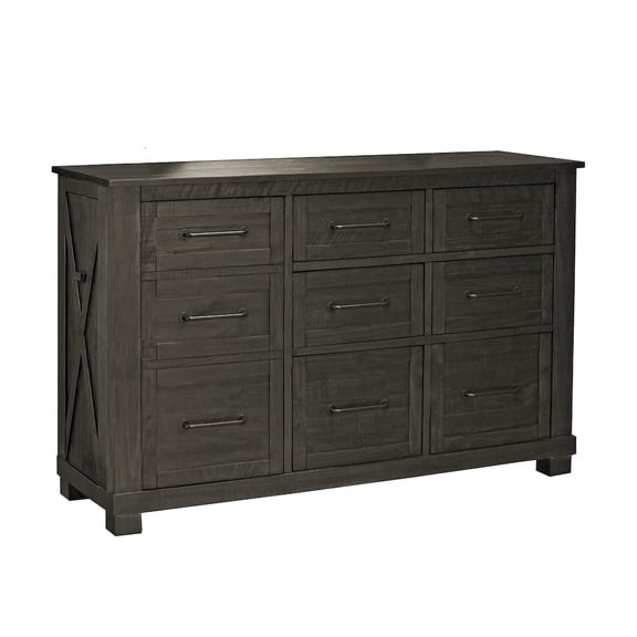 A-America Sun Valley 9-Drawer Dresser, Charcoal Finish