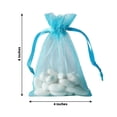 thumbnail image 3 of Efavormart 50 Pack | 4" Turquoise Organza Drawstring Wedding Party Favor Gift Bag, 3 of 8