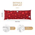 Body Pillow Cover 20x54in, Super Soft Playful Red Cartoon Faces Body