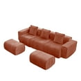 thumbnail image 5 of Newest Modern U-Shape Velvet Sectional Sofa with 2 Ottomans & Throw Pillows for Living Room & Lounge, Red, 5 of 18