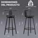 thumbnail image 3 of Bancos para Barra, Juego de 2 Taburetes de Bar de Cocina con Respaldo de PU, Asiento Giratorio de 360 Grados, Silla Alta para Bar, Cocina, Restaurante, Estilo Industriales de Metal Vintage, Negro, 3 of 4