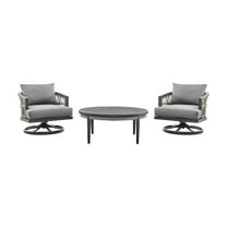 Zella Outdoor Patio 3 Piece Swivel Seating Set