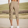 thumbnail image 4 of BLVB Women's Cargo Capris Hiking Pants Lightweight Quick Dry Outdoor Athletic Travel Cropped Pants Casual Loose Comfy with Pockets, 4 of 6