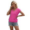 thumbnail image 4 of Ronuti Blouses for Women V Neck Summer Tops Short Sleeve Womens Blouses Spring Business Casual Shirts Sweaters, 4 of 10
