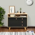 thumbnail image 3 of Kayerdos Buffet Sideboard Cabinet with Storage Buffet Cabinet with Solid Wood Legs Sideboard with 3 Drawers for Dining Room, Living Room, Entryway, Hallway, 3 of 8