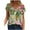 Pink, variant on Women's Plus Size Short Sleeve V-Neck Floral Printing Loose Short T-Shirt