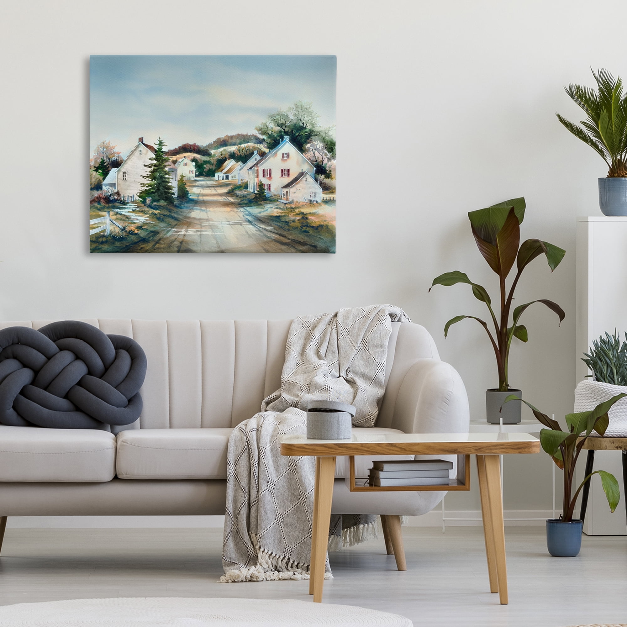 Stupell Industries Tranquil Village Road & Houses Canvas Wall Art, design by Owen Wexler