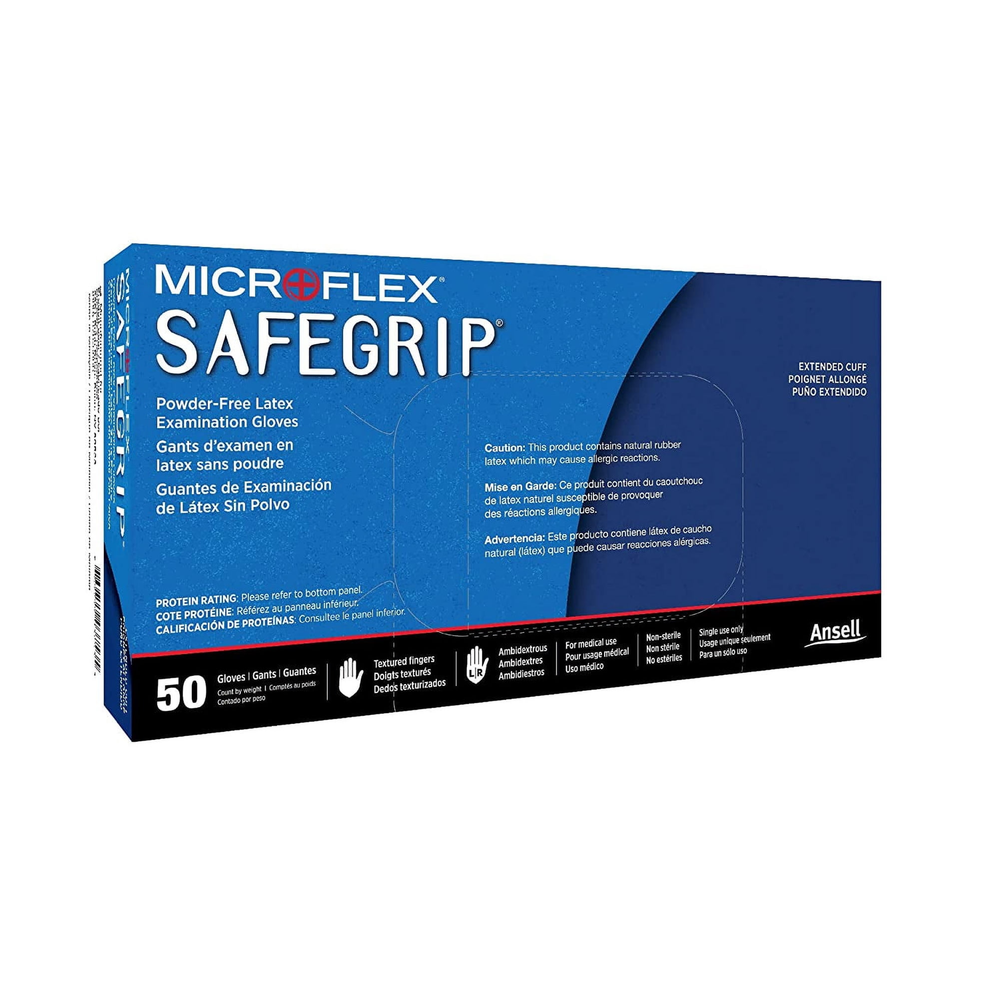 Microflex SafeGrip SG-375-L Powder Free Gloves Large (3 Boxes of 50)
