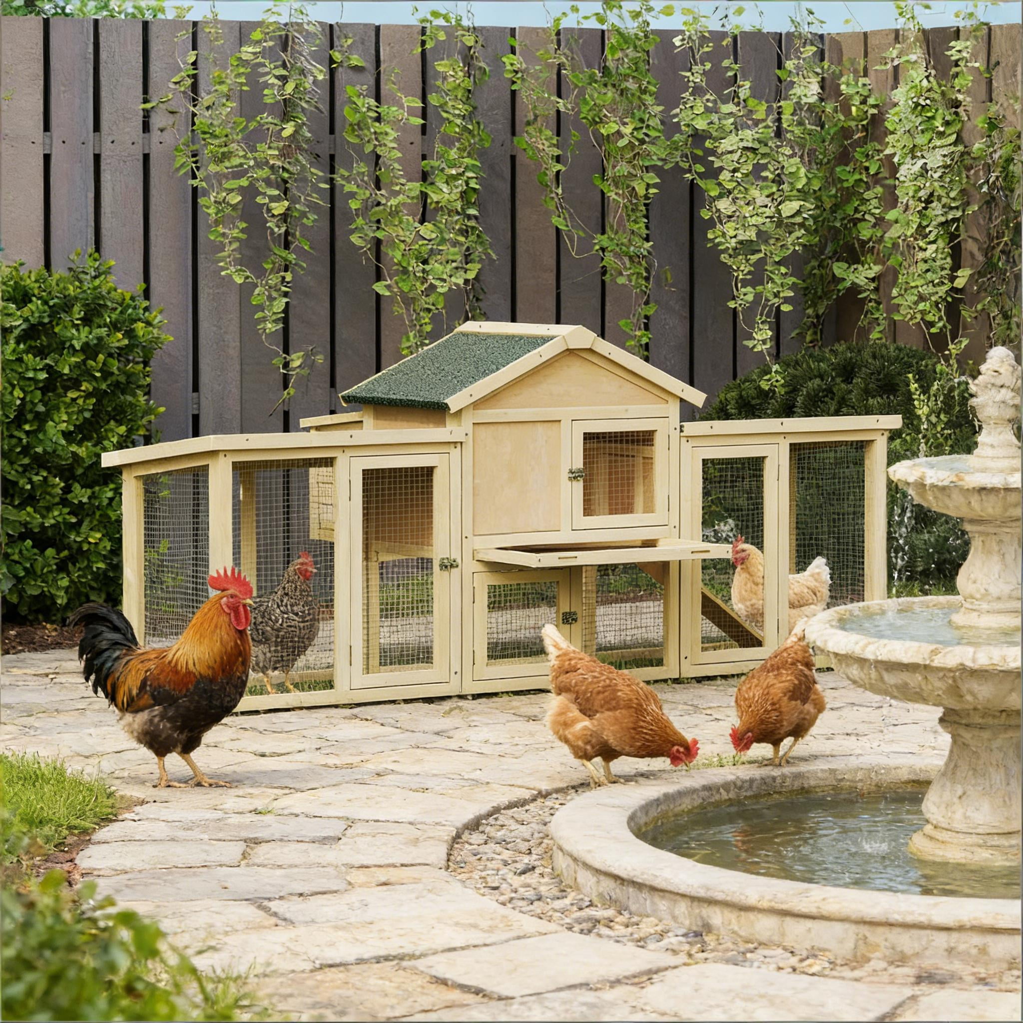 Stable Pet House, Backyard Chicken Coop, Wooden Chicken Coop, Spacious Chicken House