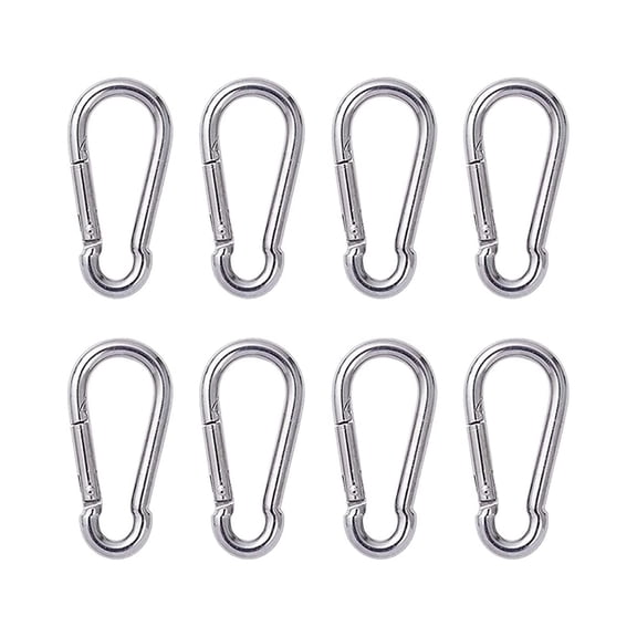 8-Pack Small Carabiners - Stainless Steel Spring Carabiners