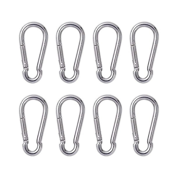8 Pack Small Carabiners Stainless Steel Spring Loaded Carabiner for Bird Feeders or Dog Leash