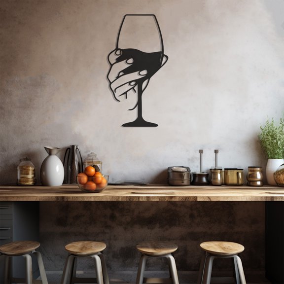LaModaHome Exclusive Woman Hand And Glass Metal Wall Art – Durable & Artistic Metal Wall Art for Home and Office Decor, Perfect for Any Interior Design Aesthetic