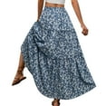 thumbnail image 3 of AUSDIOCA Maxi Skirts for Women High Waisted Elastic Long Floral Skirt for Summer(AS6002 Blue Floral S), 3 of 6