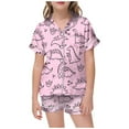 thumbnail image 1 of Hiiyo Big Girls DIY Hand Painted Pajamas Cute Cartoon Dinosaur Print Coloring Homewear, 1 of 4