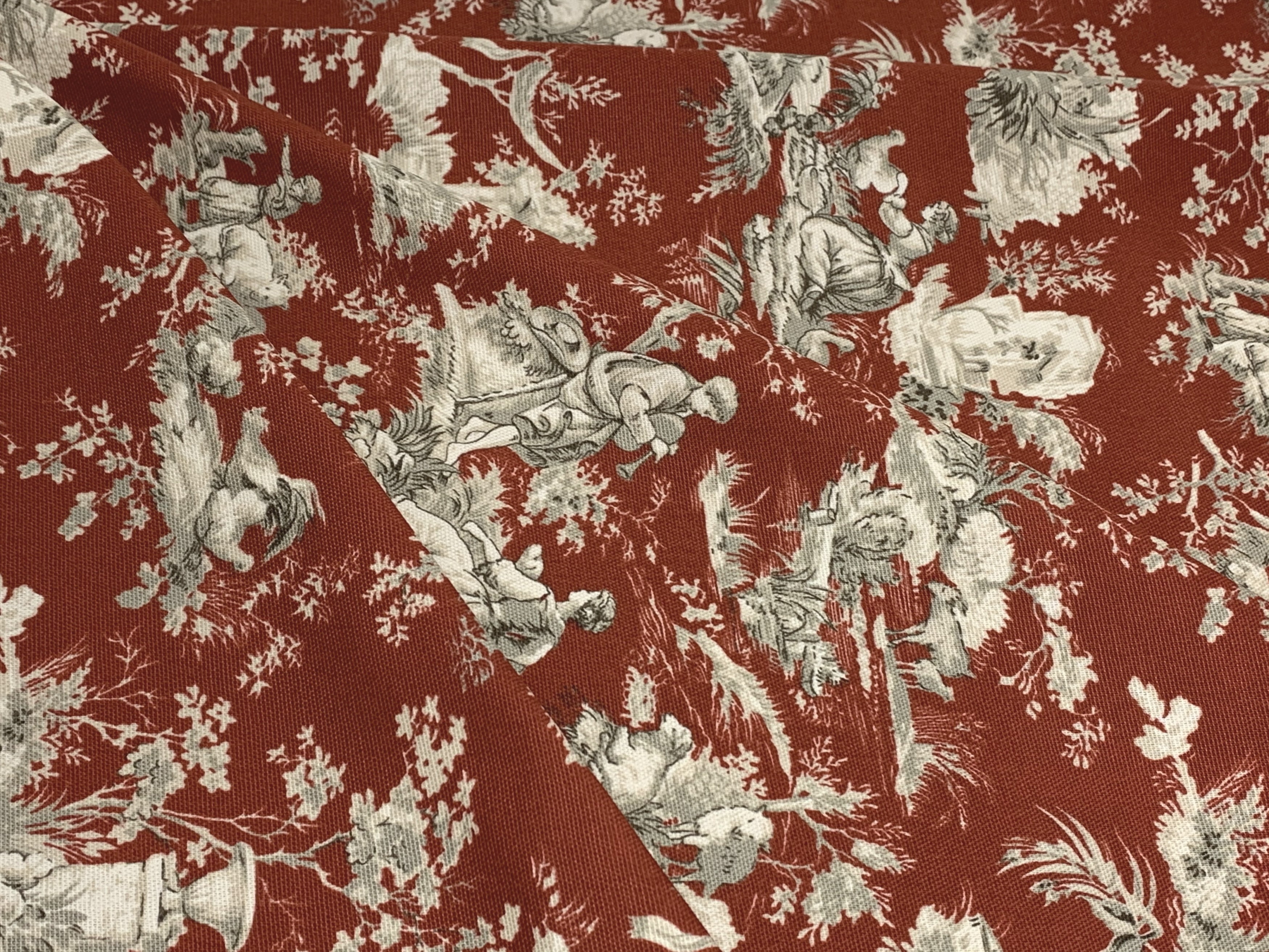 Waverly Inspirations 45" 100% Cotton Toile Sewing & Craft Fabric 8 yd By the Bolt, Ruby