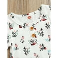 thumbnail image 5 of Newborn Baby Floral Print Short Sleeve Romper + Drawstring Shorts 2 Piece Outfits Set, 5 of 9