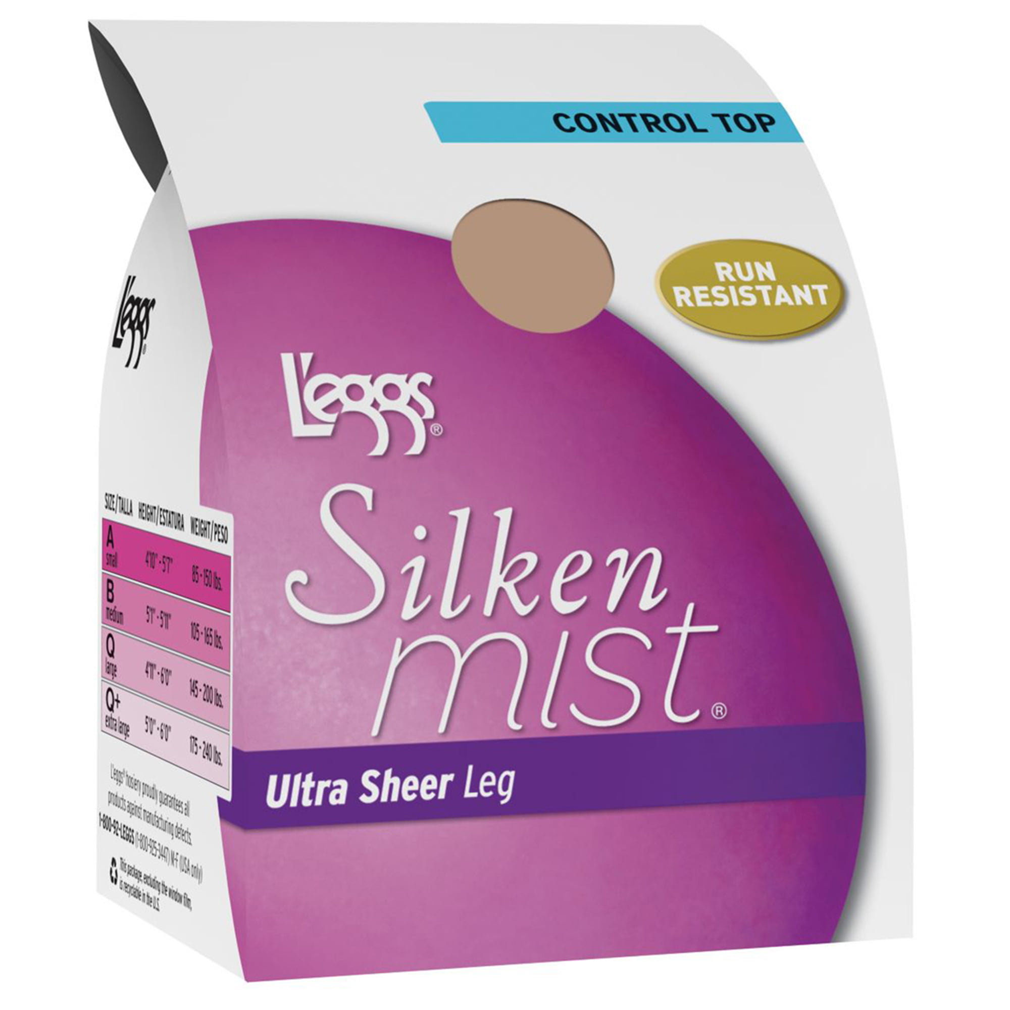 L'eggs Silken Mist Ultra Sheer Control Top Sheer Toe Pantyhose, Style ...