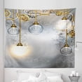 thumbnail image 1 of Industrial Tapestry, Steampunk Style Antique Composition Brass Fastening Round Print, Fabric Wall Hanging Decor for Bedroom Living Room Dorm, 5 Sizes, Yellow Grey White, by Ambesonne, 1 of 1
