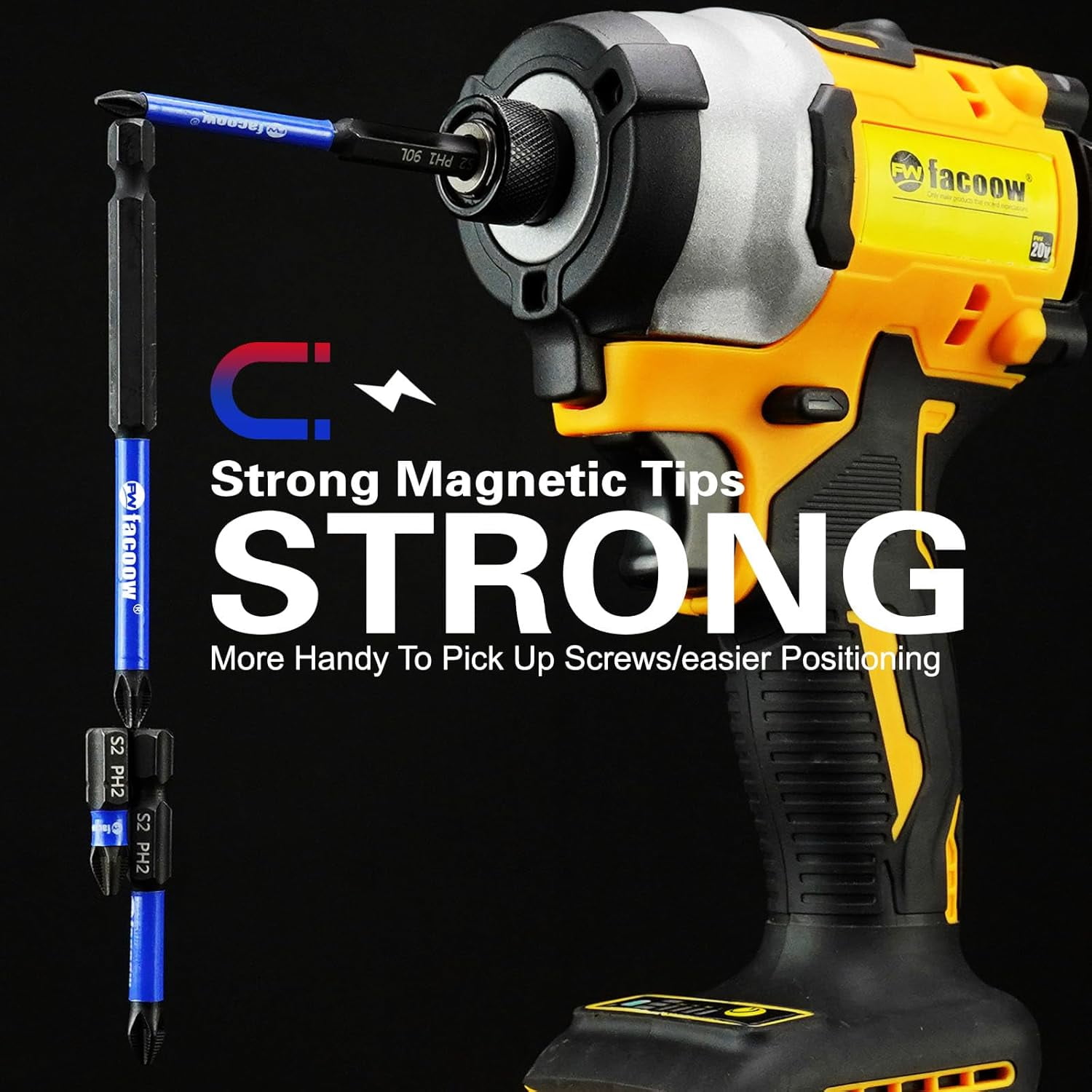 MKEUDQ-8 Pack Phillips Impact Driver Bits, #3 Phillips Head Magnetic Screwdriver Bits Set, 6 Inch S2 Alloy Steel Impact Bits, 1/4" Hex Shank Screwdriver Drill Bit, CNC Machined ph3 Impact Drill Bits