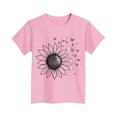 thumbnail image 4 of SGFCWSX Girls Short Sleeve T-Shirt, Kids Crewneck Graphic Regular Fit Casual Tops Pink Size 10-11 Years, 4 of 4