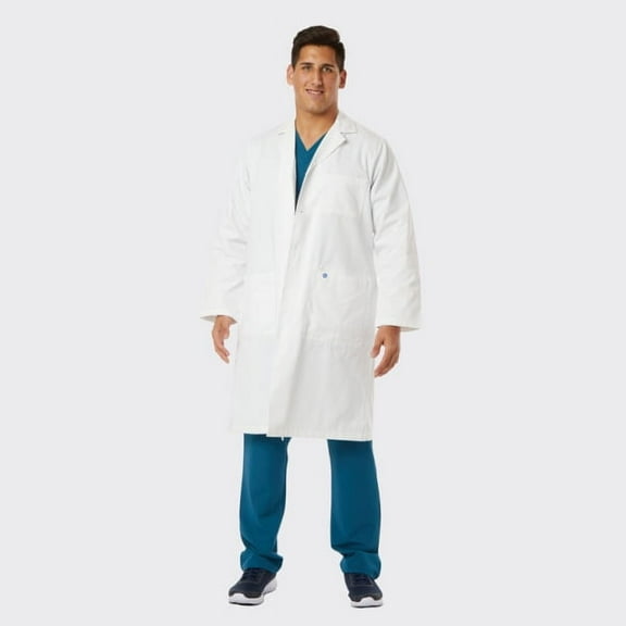 Spectrum Uniforms Twill Finish Lab coat 44-Inch Long Lab Coat Unisex SILVADUR Technology UltraSmart Soft Fabric Ideal for Men and Women at Hospital Workspace, Medical Practice, and Professionals