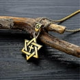 thumbnail image 2 of High Quality Metal Gold Plated Star Of David Cross Pendant Necklace Classic Jewish Cultist Amulet Je, 2 of 5